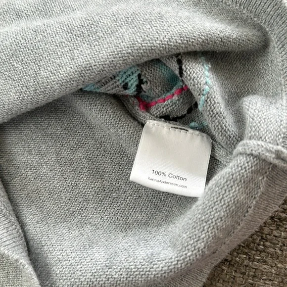 Hanna Anderson Girls Gray Embroidered Short Sleeve Knit Sweater Dress Size 5 - Picture 6 of 7